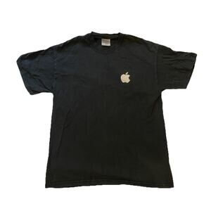 Vintage 2000’s Apple White Logo Black Tee Shirt, Size Adult Medium